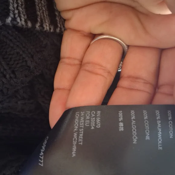 Free People Turtleneck Cold Shoulder Sweater - Grey Black Sz M - Picture 13 of 13